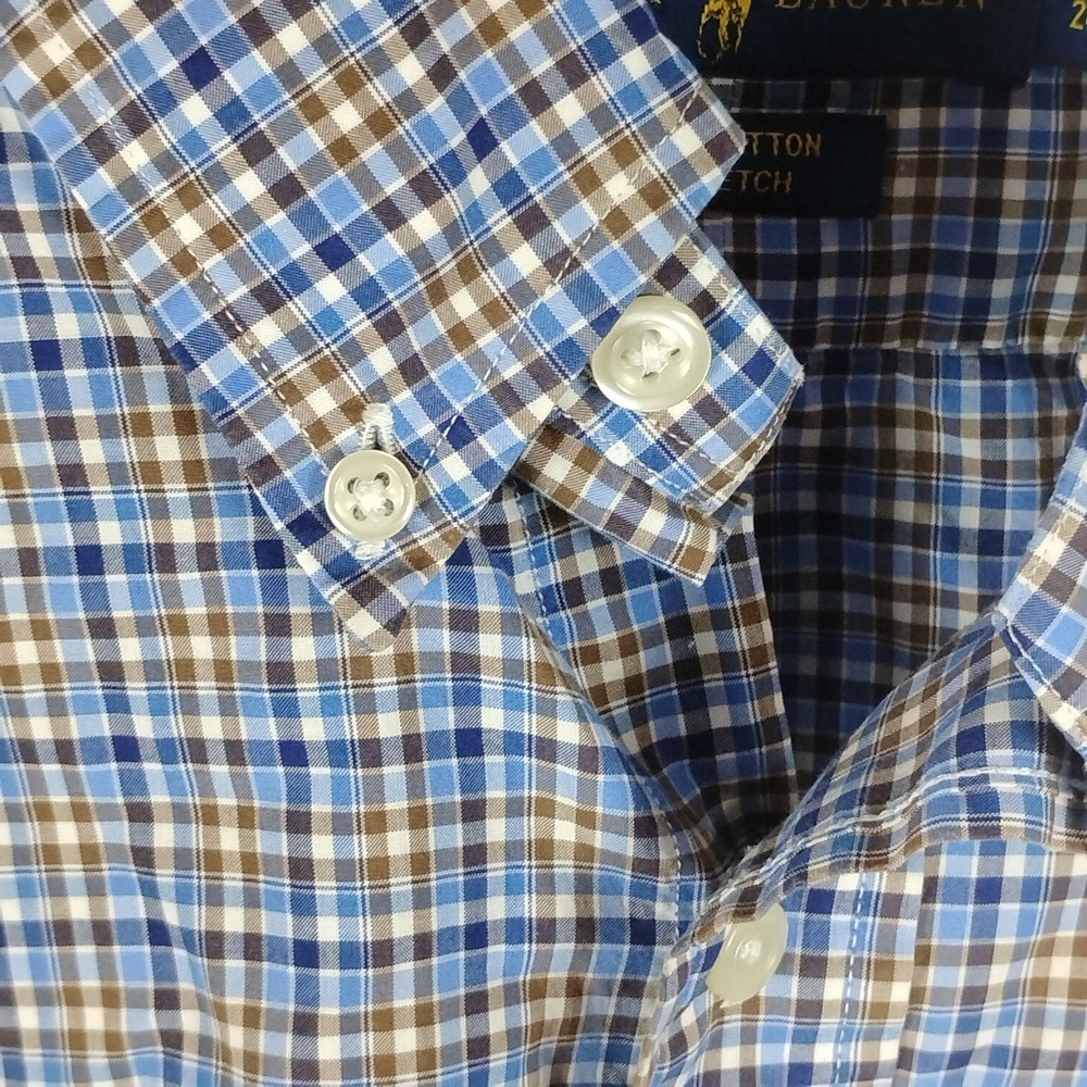 Ralph Lauren Plaid Shirt Men's 2XB Big‎ Long Sleeve Shirt Stretch Cotton Pony - Picture 7 of 14